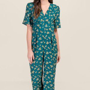 Sunflower Floral Jumpsuit with Sleeves